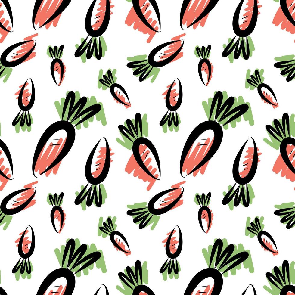 Seamless pattern of orange carrots vector