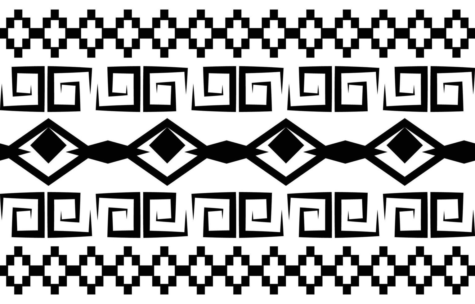 diseño de patrones geométricos étnicos abstractos en blanco y negro tribales para fondo o papel tapiz.ilustración vectorial para imprimir patrones de tela, alfombras, camisas, disfraces, turbantes, sombreros, cortinas. vector