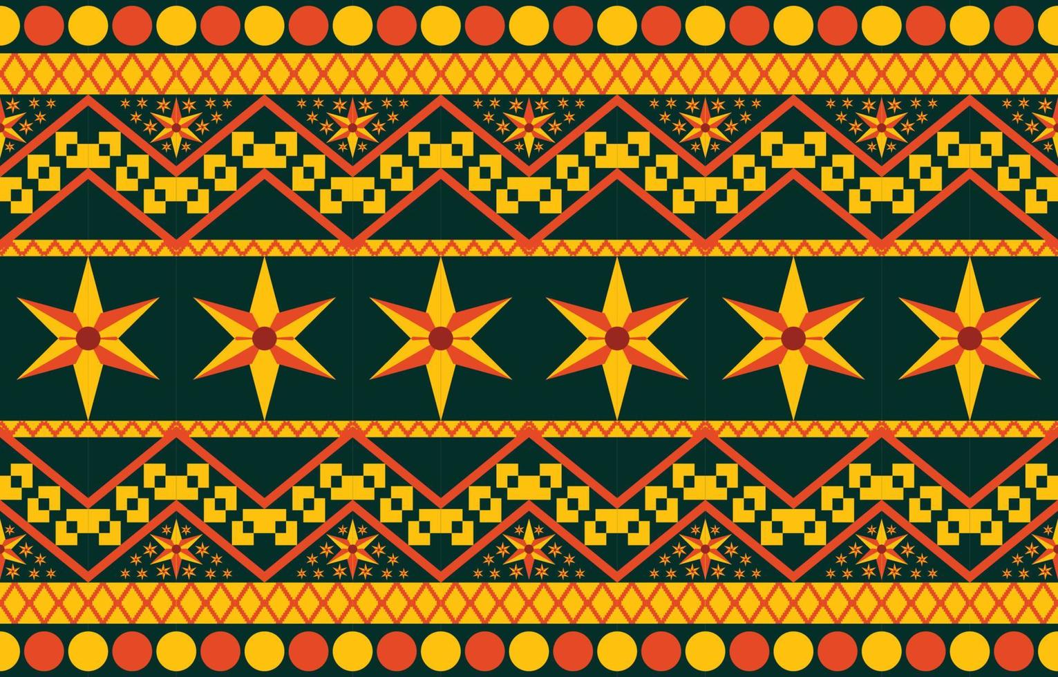 tela colorida de flores, patrón étnico geométrico en el diseño de fondo oriental tradicional para alfombra, papel pintado, ropa, envoltura, batik, estilo de bordado de ilustración vectorial. vector