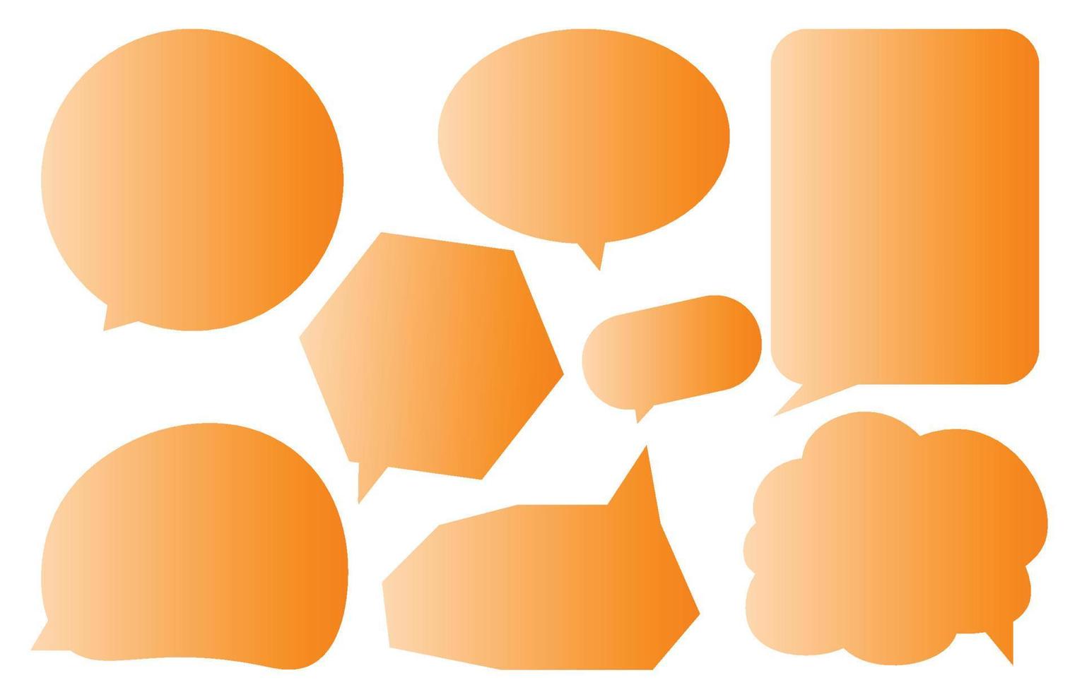 Set orange speech bubbles on white background. chat box or chat vector square and doodle message or communication icon Cloud speaking for comics and minimal message dialog