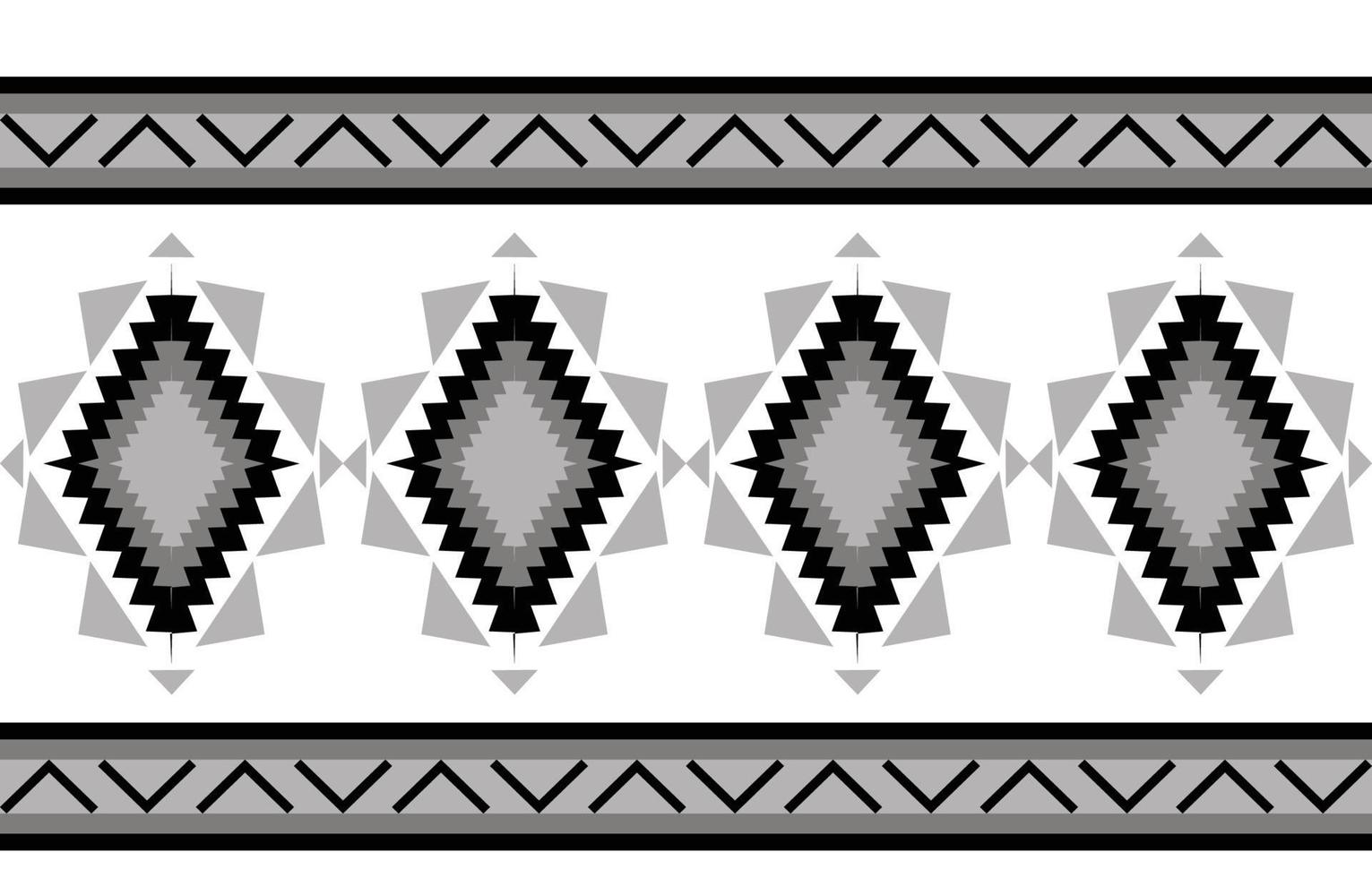 diseño de patrones geométricos étnicos abstractos en blanco y negro tribales para fondo o papel tapiz.ilustración vectorial para imprimir patrones de tela, alfombras, camisas, disfraces, turbantes, sombreros, cortinas. vector