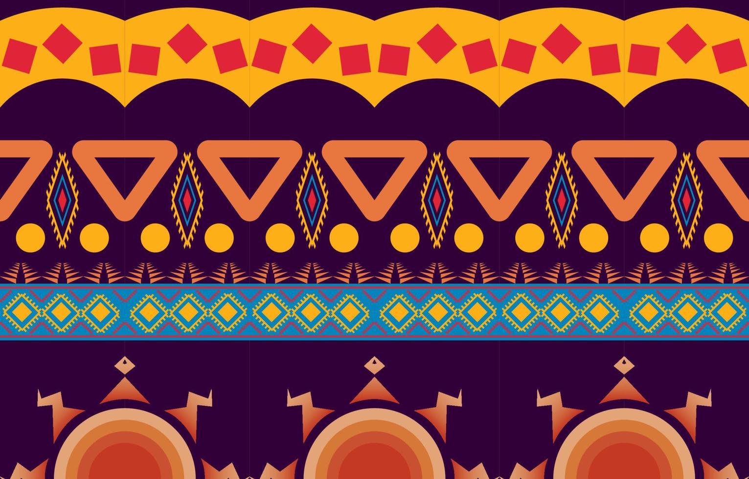 patrón étnico tribal oriental geométrico diseño de fondo tradicional para alfombra, papel pintado, ropa, envoltura, batik, tela, estilo de bordado de ilustración vectorial. vector