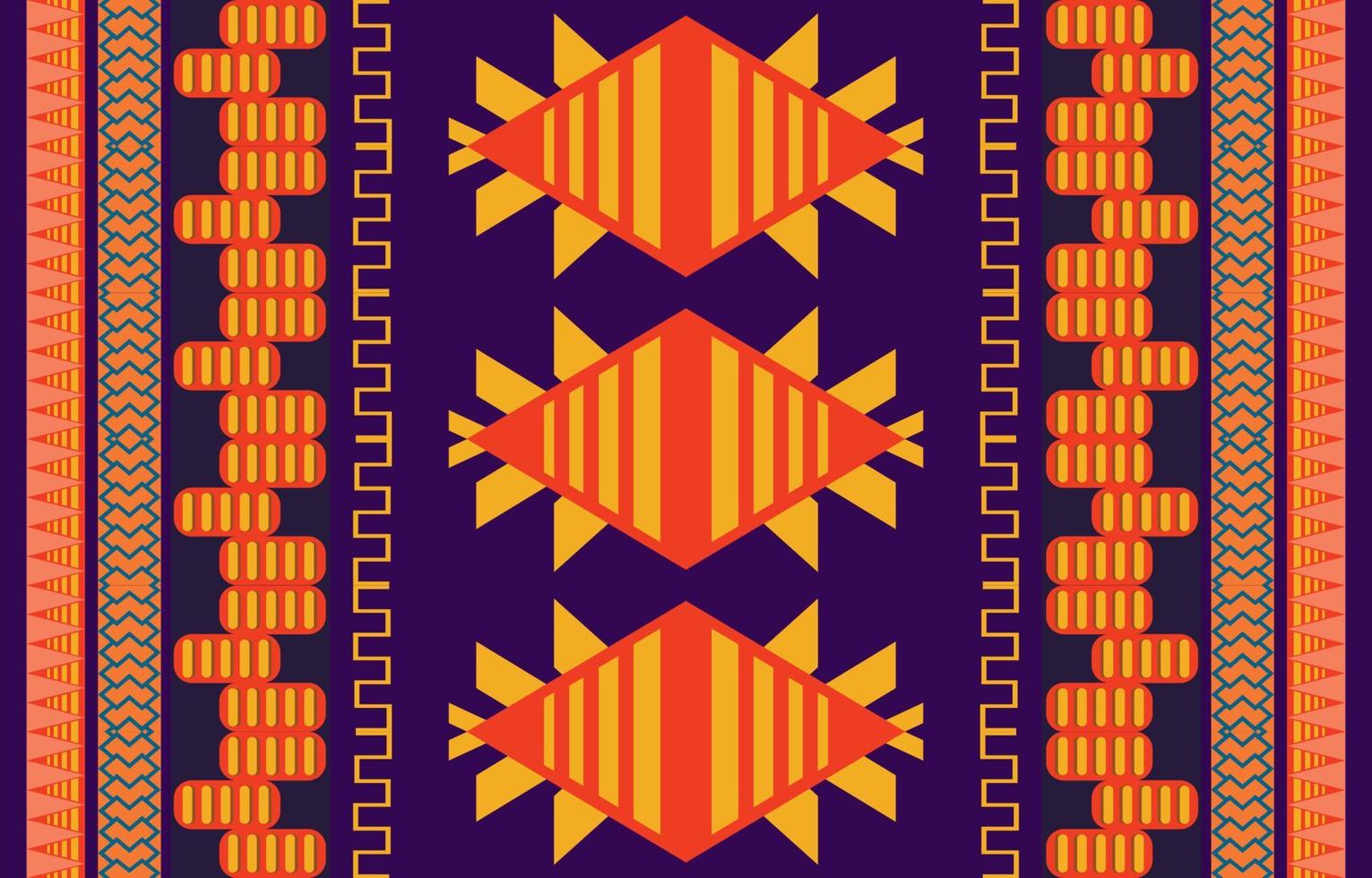 patrón étnico tribal oriental geométrico diseño de fondo tradicional para alfombra, papel pintado, ropa, envoltura, batik, tela, estilo de bordado de ilustración vectorial. vector