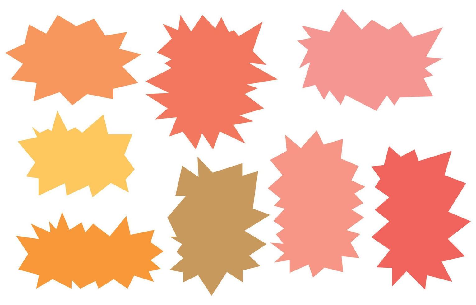 Set speech bubbles. Autumn and fall concept on white background.warm color chat vector doodle message or communication icon boom speaking for comics and minimal message dialog