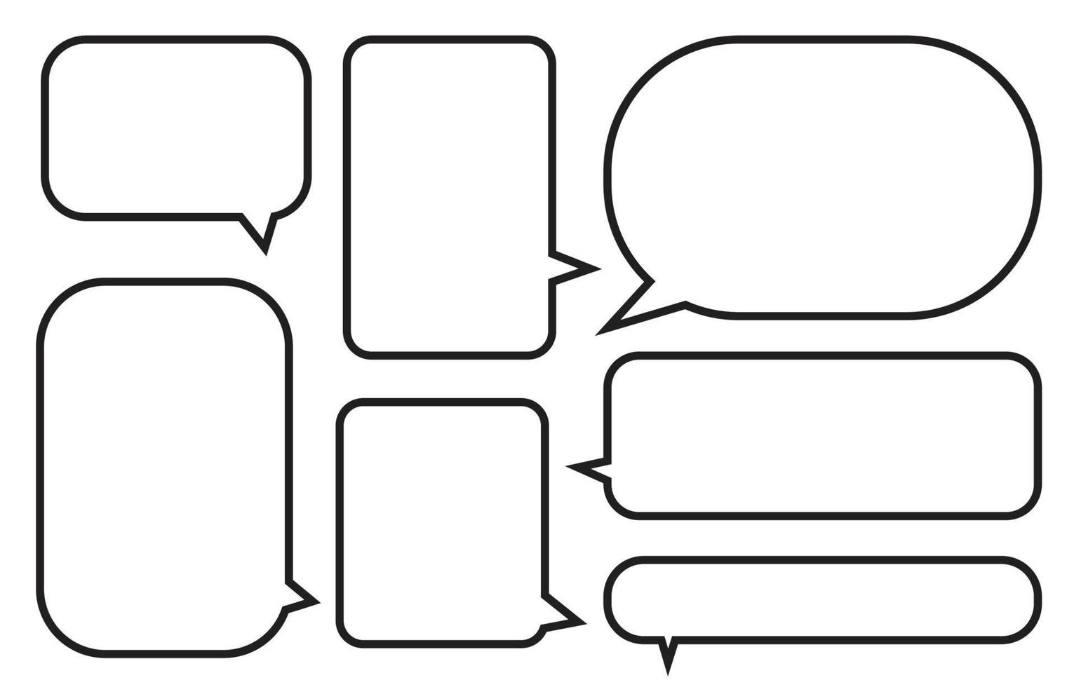 Set speech bubbles on white background. chat box or chat vector square message or communication icon Cloud speaking for comics and minimal message dialog