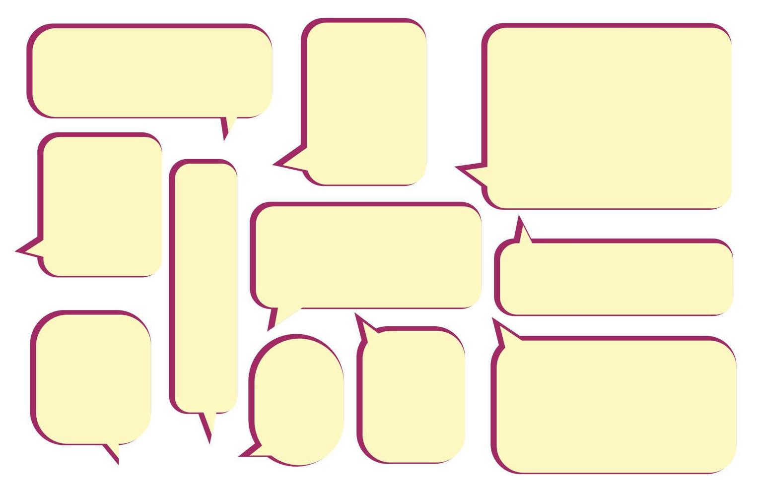 Set speech bubbles on white background. chat box or chat vector halloween square message or communication icon Cloud speaking for comics and minimal message dialog