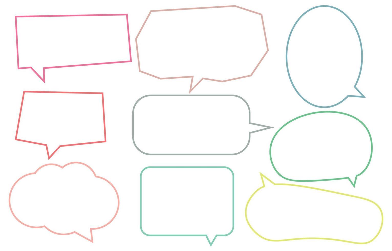 Set speech bubbles on white background. chat box or chat vector square and doodle message or communication icon Cloud speaking for comics and minimal message dialog