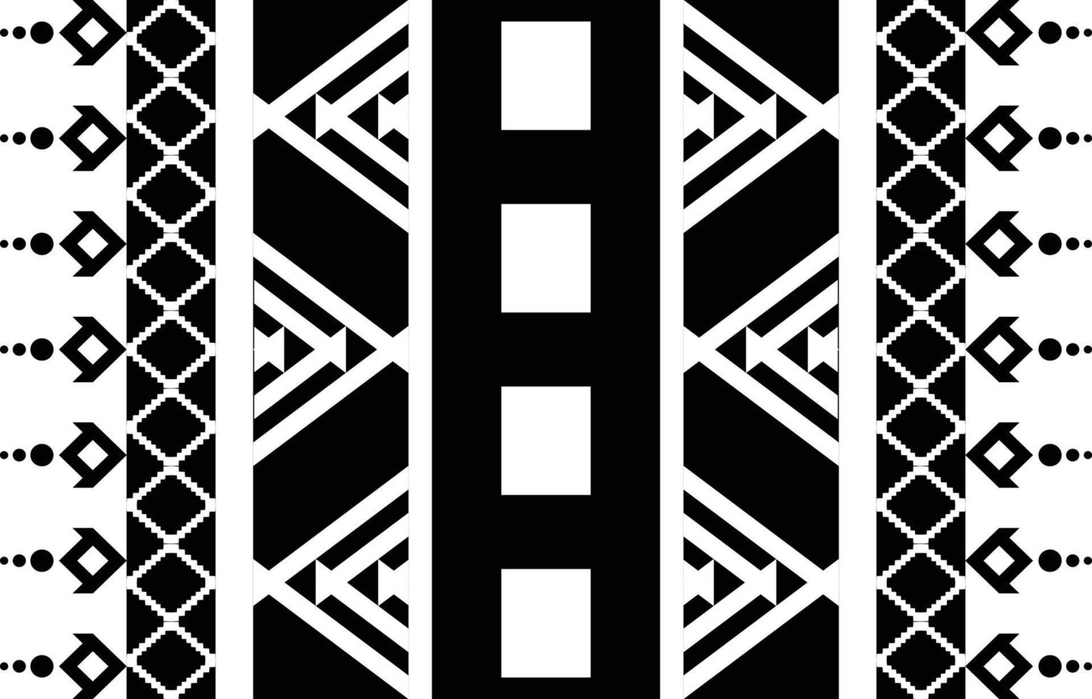 black and white tribal Geometric pattern in ethnic style seamless pattern vector illustration, for fabric,carpet,shirt,background