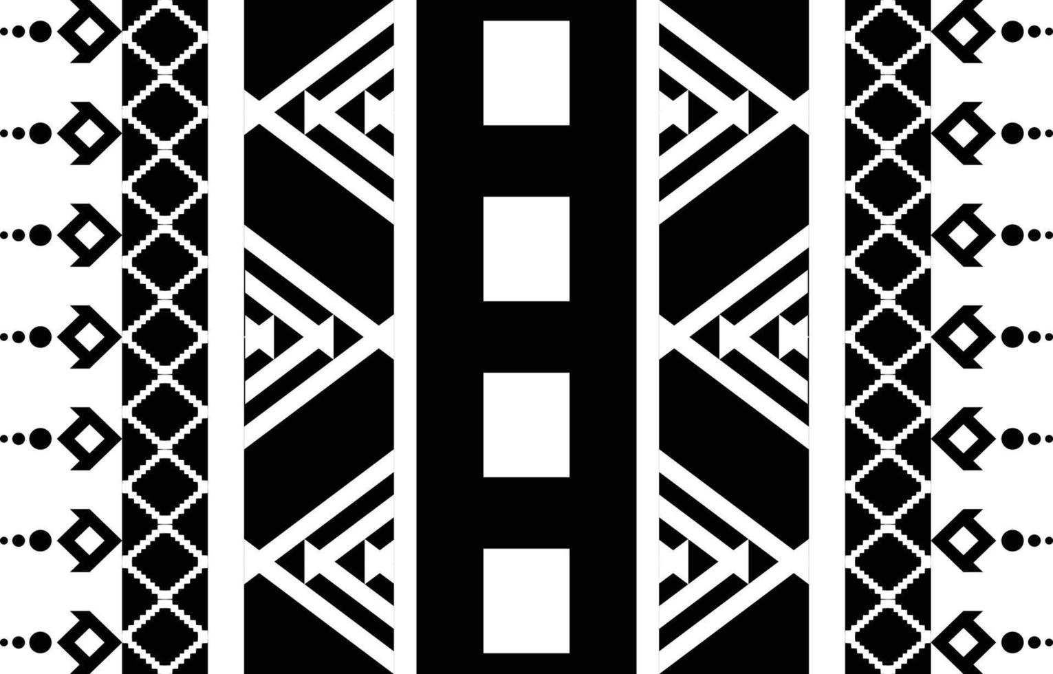 black and white tribal Geometric pattern in ethnic style seamless pattern vector illustration, for fabric,carpet,shirt,background