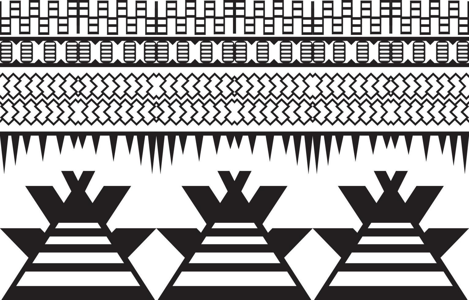 diseño de patrones geométricos étnicos abstractos en blanco y negro tribales para fondo o papel tapiz.ilustración vectorial para imprimir patrones de tela, alfombras, camisas, disfraces, turbantes, sombreros, cortinas. vector