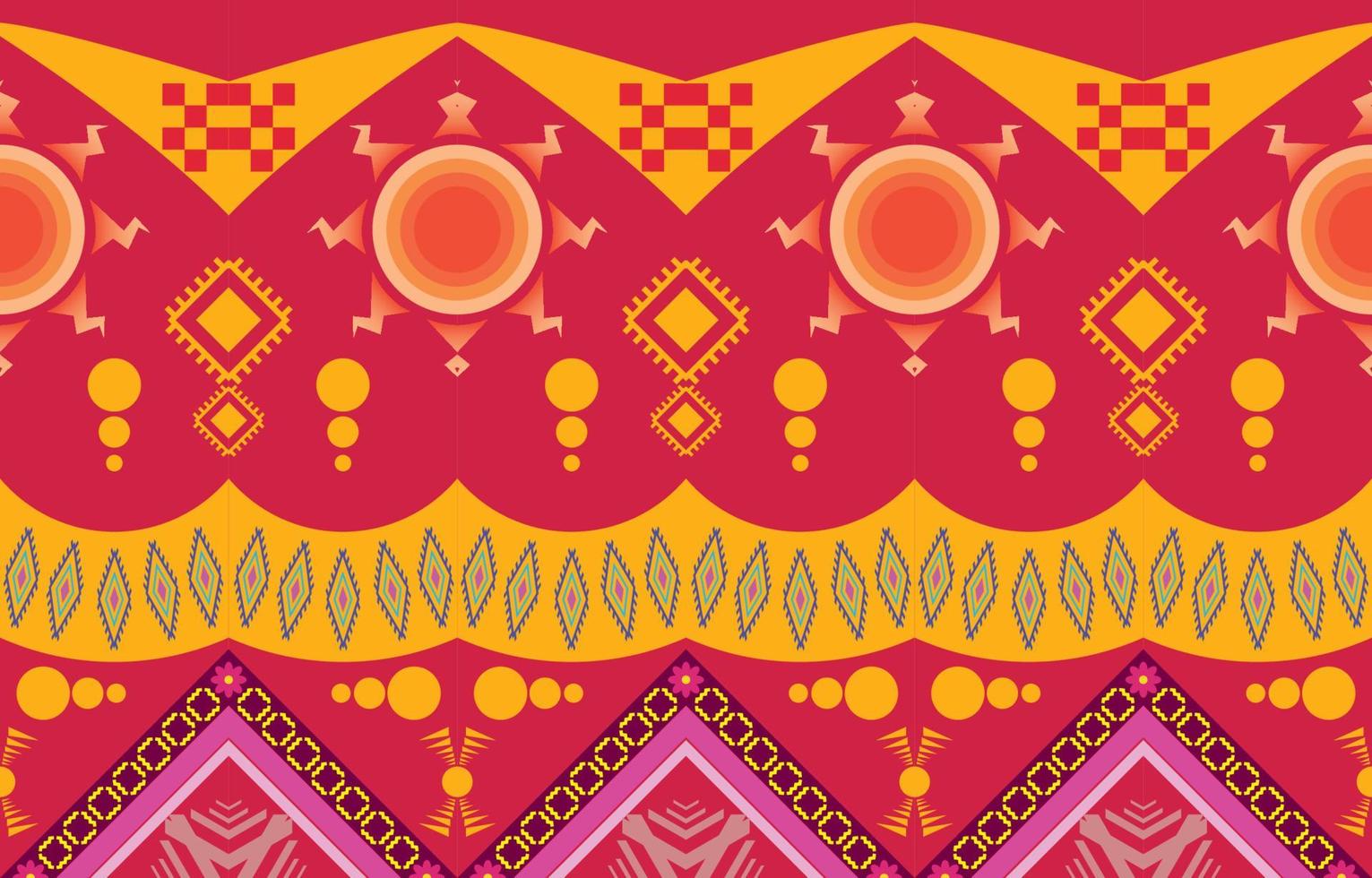 Geometric oriental tribal ethnic pattern traditional background Design for carpet,wallpaper,clothing,wrapping,batik,fabric,Vector illustration embroidery style. vector