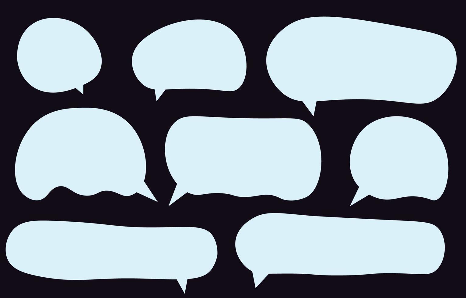 Speech bubbles, white snow concept and isolated on black background, used in winter and Christmas designs. vector