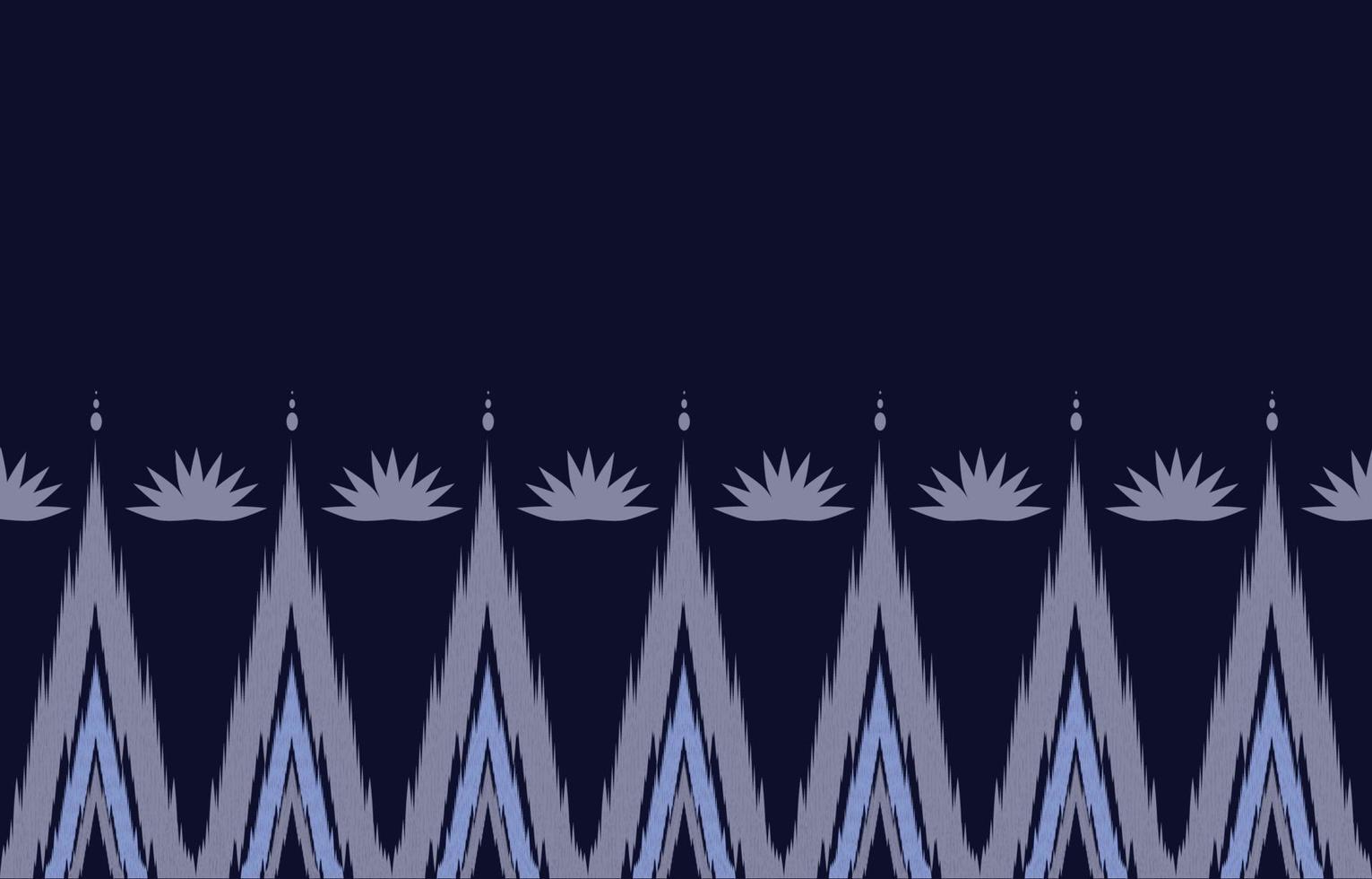 blue Abstract fabric ikat ethnic element seamless pattern design for background or wallpaper.  vector illustration