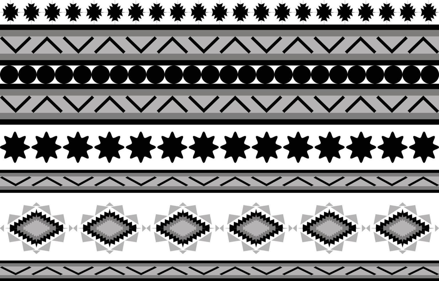 diseño de patrones geométricos étnicos abstractos en blanco y negro tribales para fondo o papel tapiz.ilustración vectorial para imprimir patrones de tela, alfombras, camisas, disfraces, turbantes, sombreros, cortinas. vector