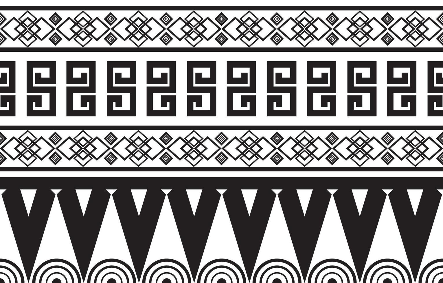 Tribal Black and white Abstract ethnic geometric pattern design for background or wallpaper.vector illustration To print fabric patterns, rugs, shirts, costumes, turban, hats, curtains. vector