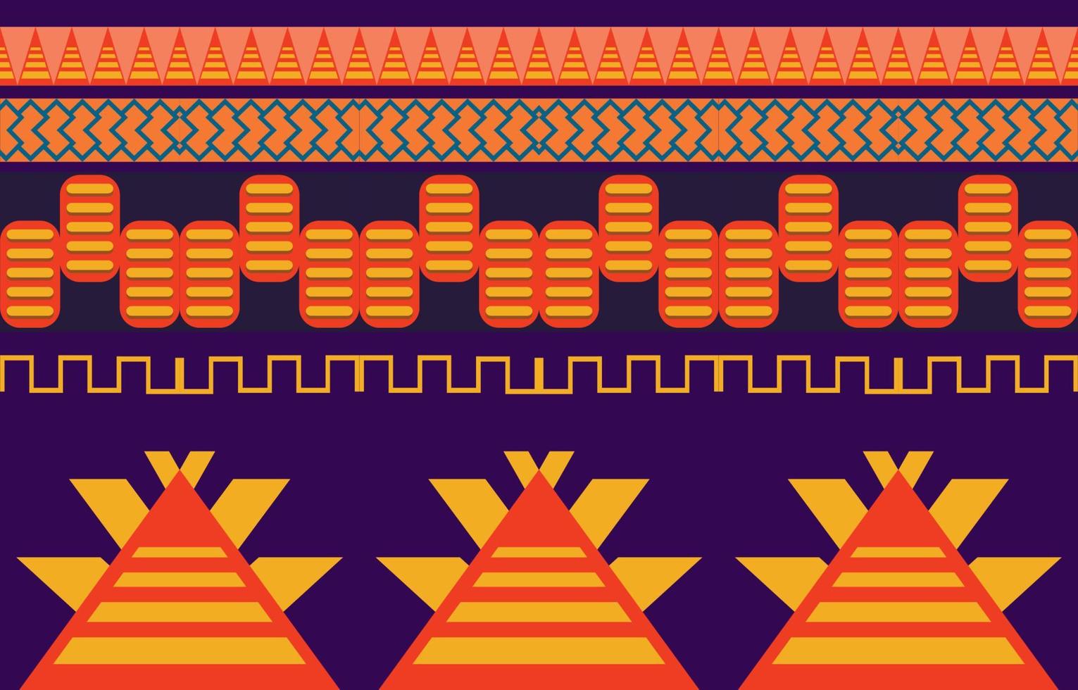 Geometric oriental tribal ethnic pattern traditional background Design for carpet,wallpaper,clothing,wrapping,batik,fabric,Vector illustration embroidery style. vector