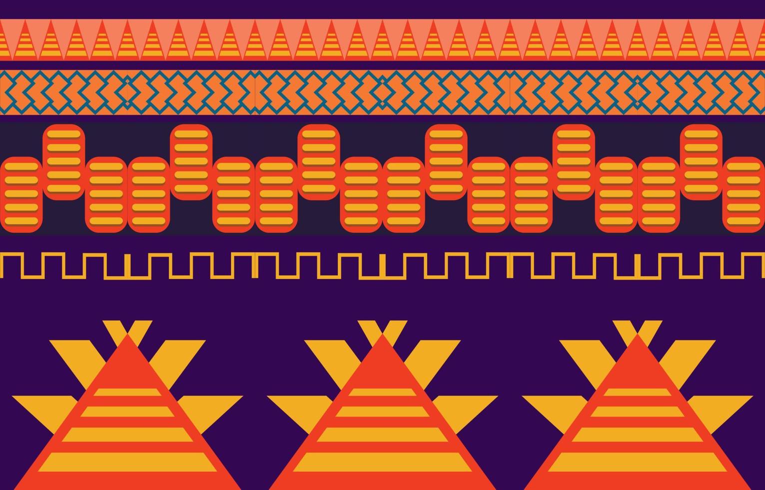 patrón étnico tribal oriental geométrico diseño de fondo tradicional para alfombra, papel pintado, ropa, envoltura, batik, tela, estilo de bordado de ilustración vectorial. vector