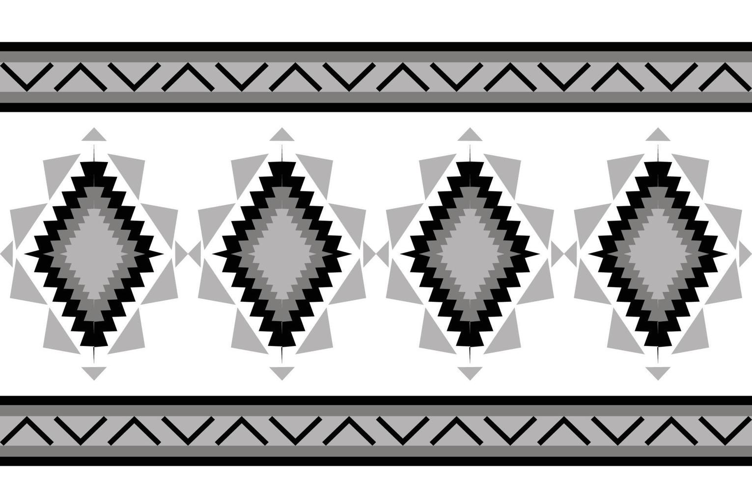 black and white tribal Geometric pattern in ethnic style seamless pattern vector illustration, for fabric,carpet,shirt,background