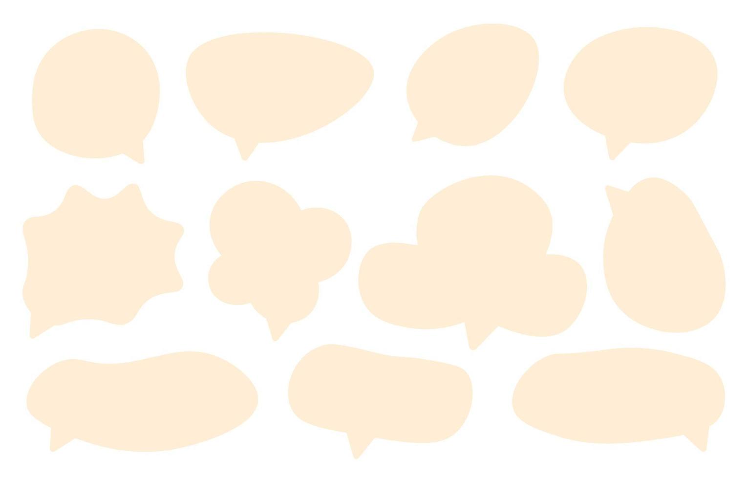 establecer burbujas de discurso sobre fondo blanco. cuadro de chat o mensaje de garabato de vector de chat o nube de icono de comunicación que habla de cómics y diálogo de mensaje mínimo