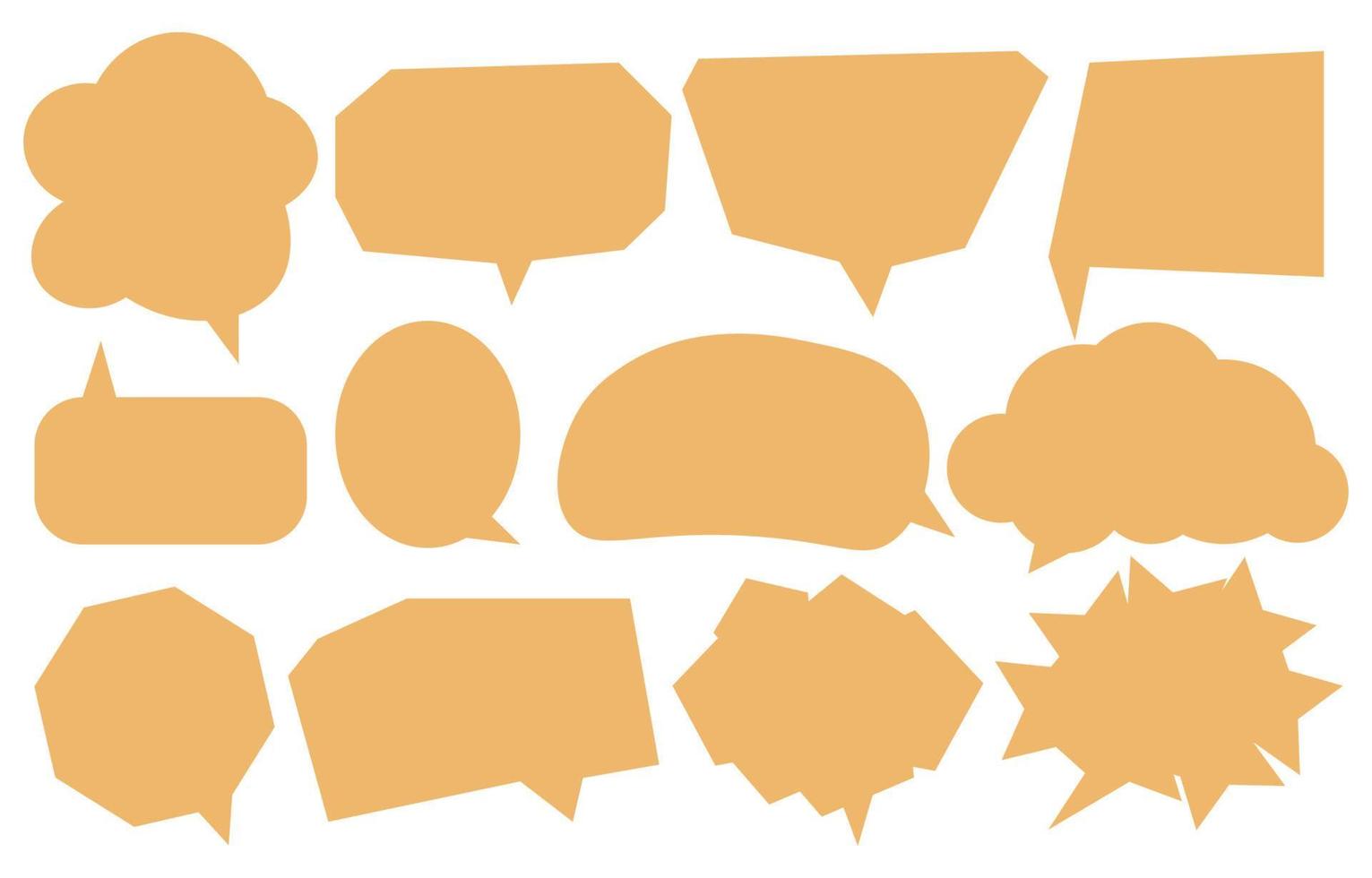 Set speech bubbles on white background. chat box or chat vector square and doodle message or communication icon Cloud speaking for comics and minimal message dialog