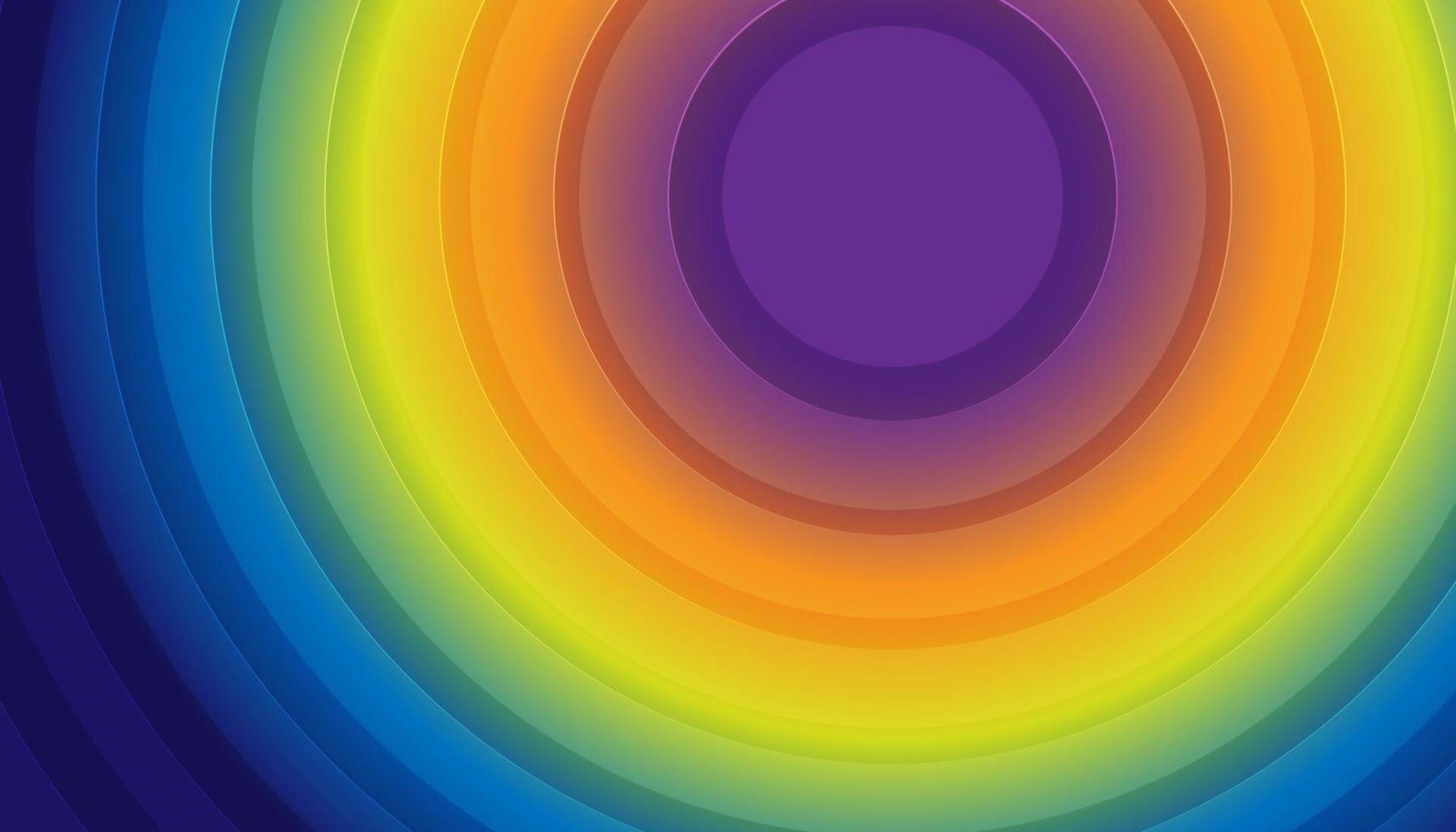 Dynamic circle dimension background with colorful light effect vector