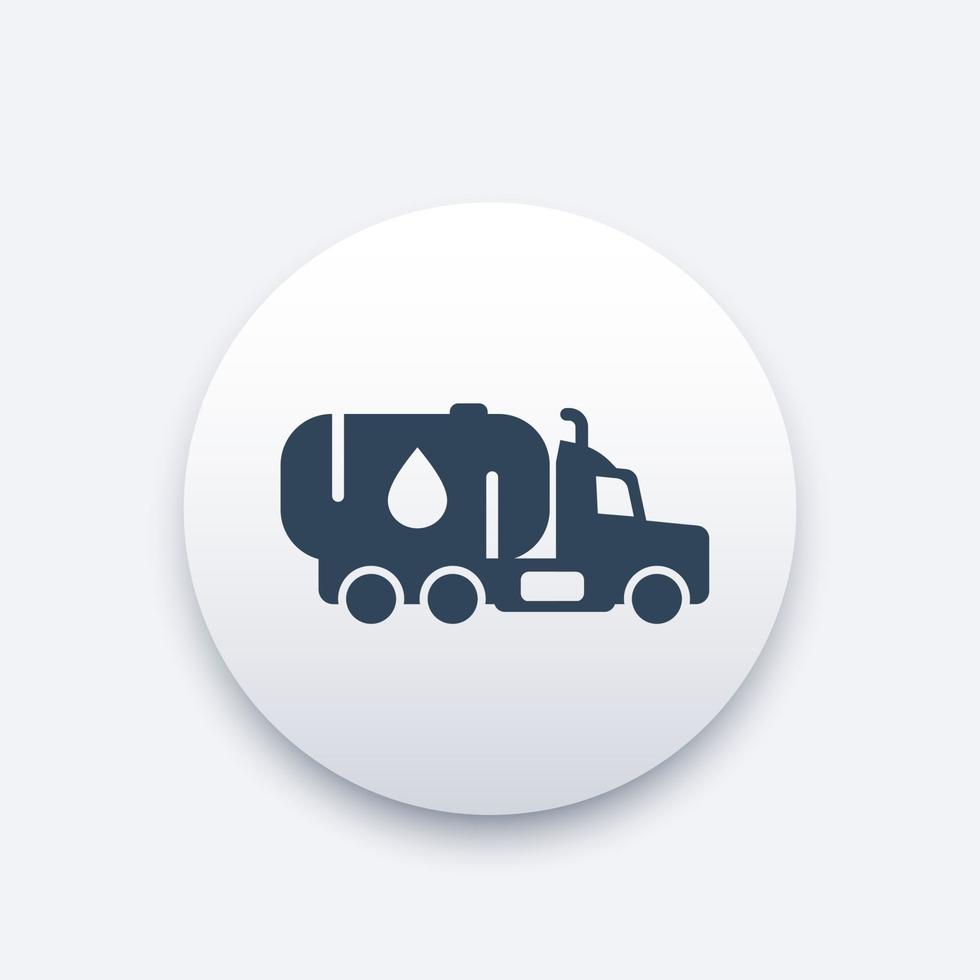 Gasoline tanker truck icon vector