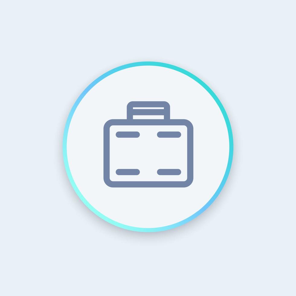 Suitcase line icon, briefcase, case, suitcase sign, business trip, vector illustration