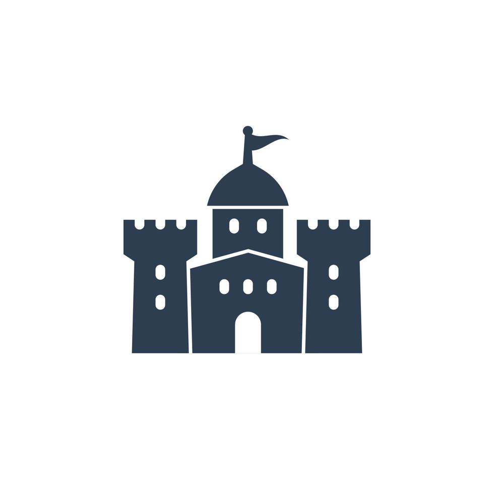 castle, fortress icon on white vector