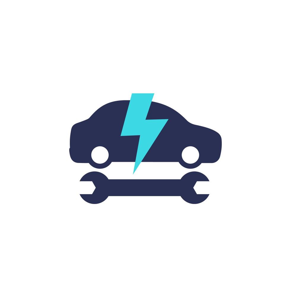 electric car, ev service icon, vector