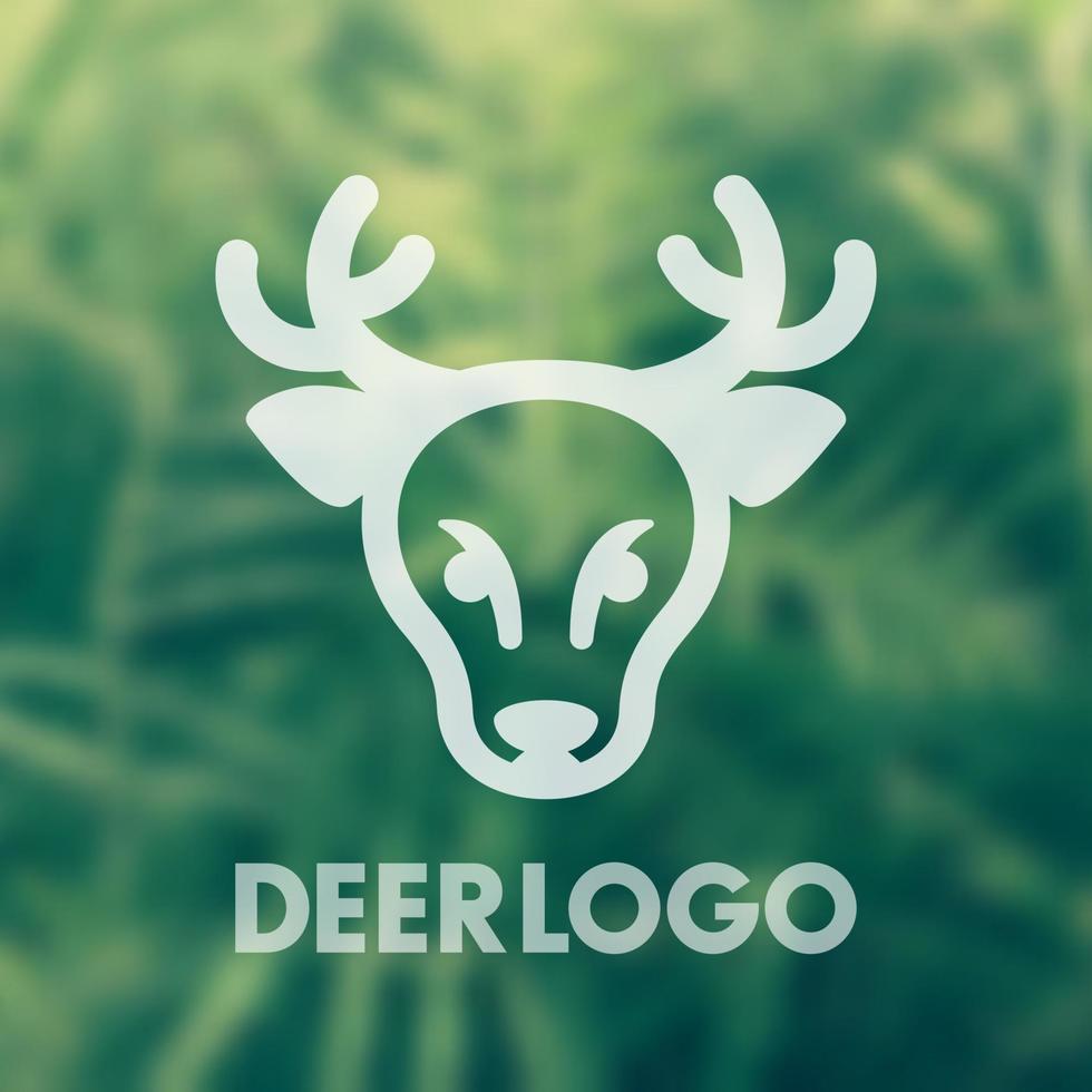 deer logo element for national park, wildlife sanctuary, vector illustration