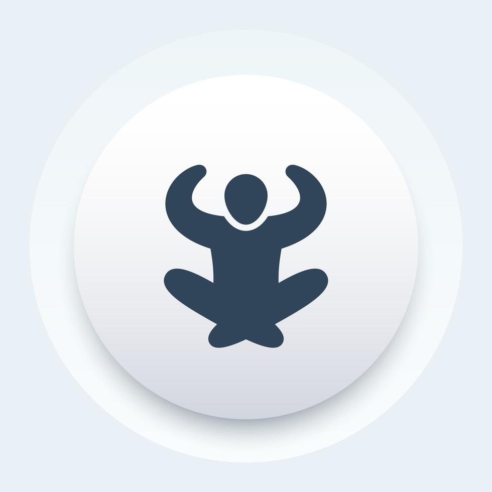 meditation icon on round shape vector