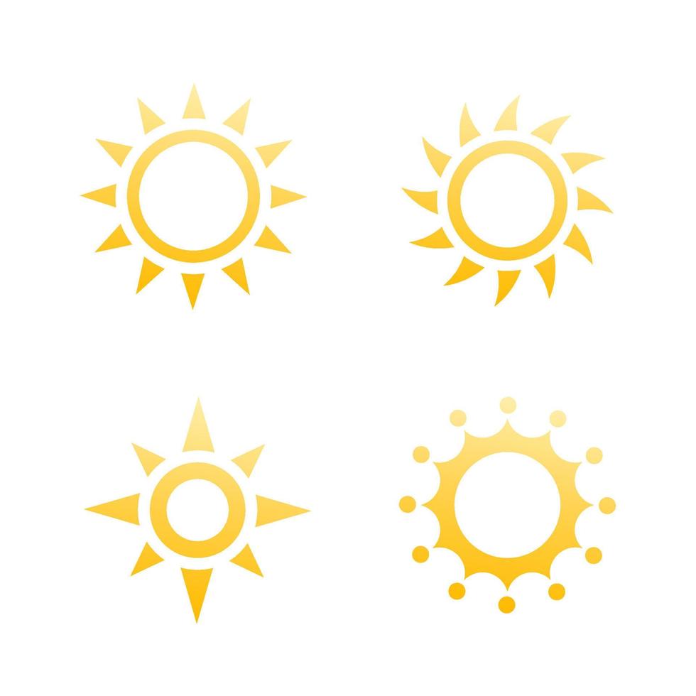 sun logo elements, icons vector