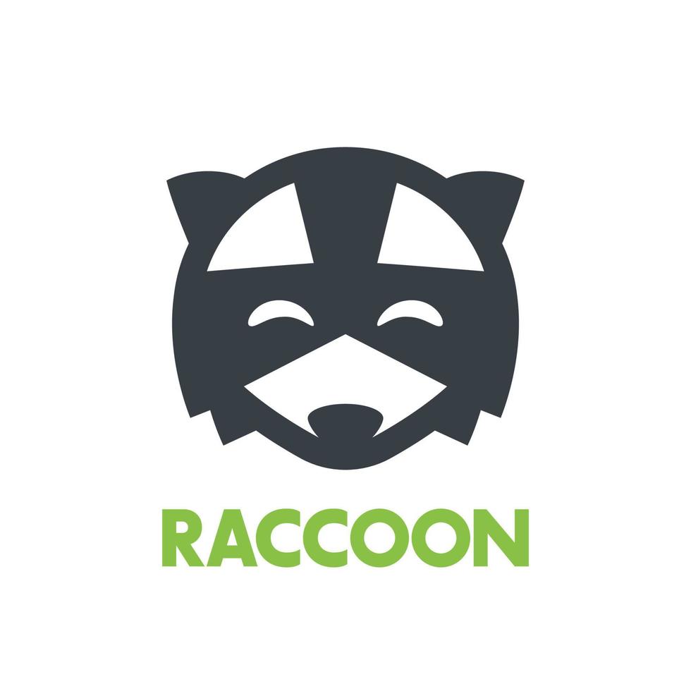 raccoon logo, simple icon over white vector