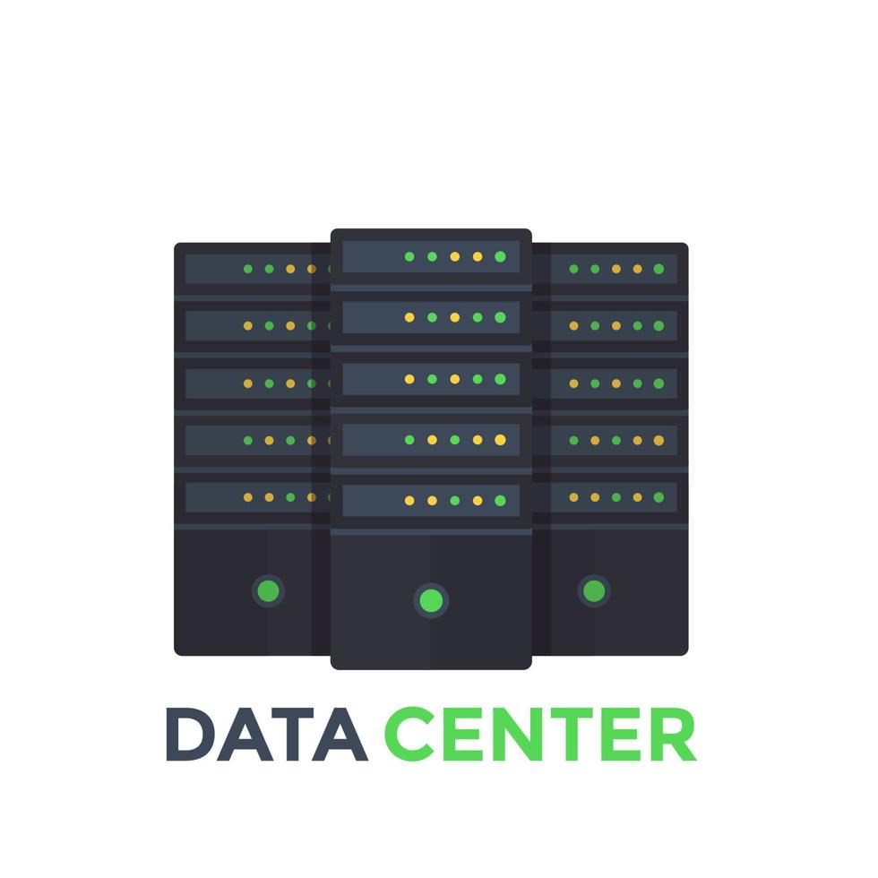 server room, data center vector illustration