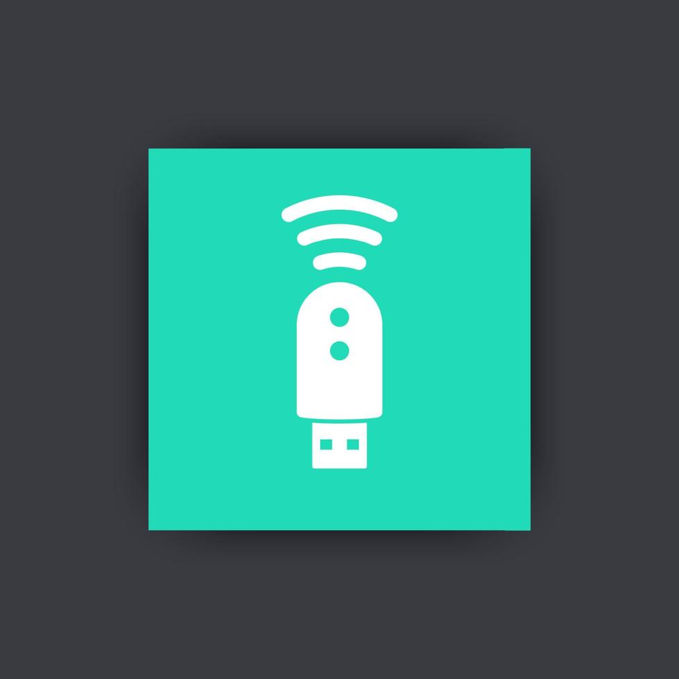 usb modem icon, pictogram, 3g, 4g, lte modem sign, square icon, vector illustration