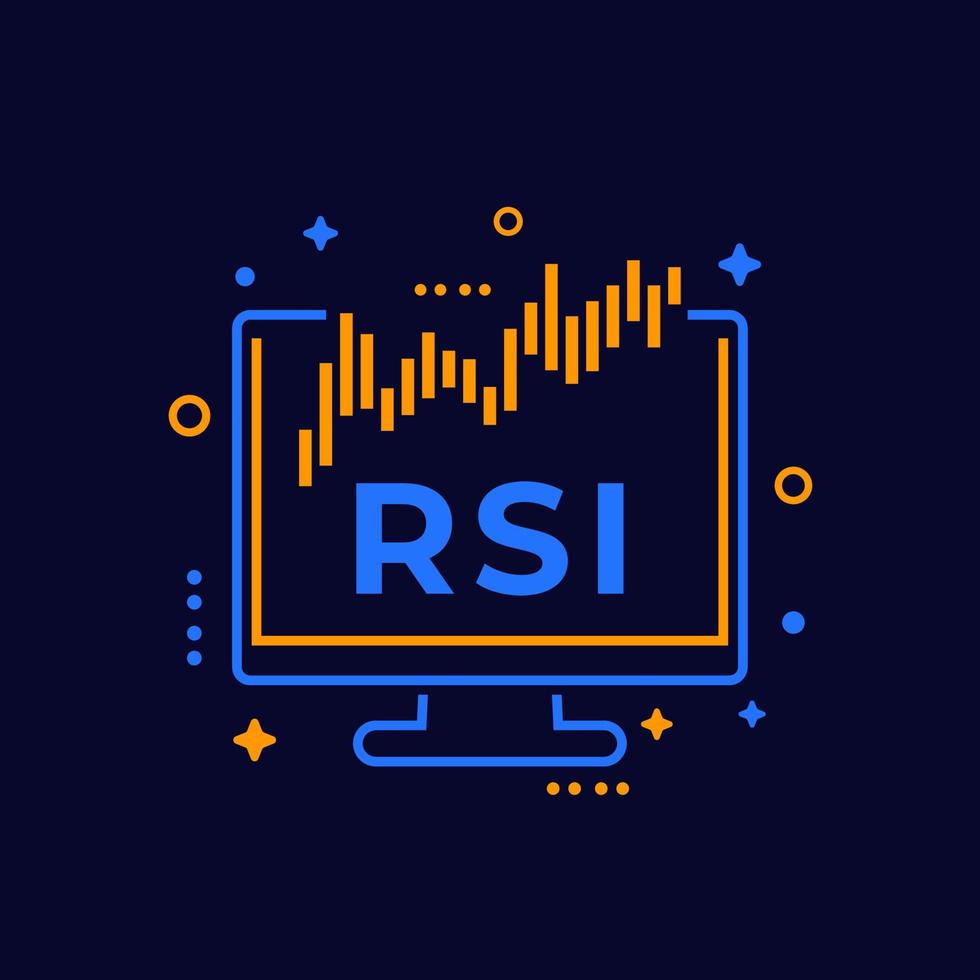 icono indicador rsi, índice de fuerza relativa vector