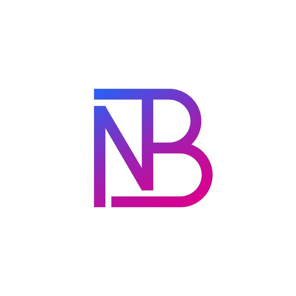 logotipo de letras nb, diseño de monograma vector