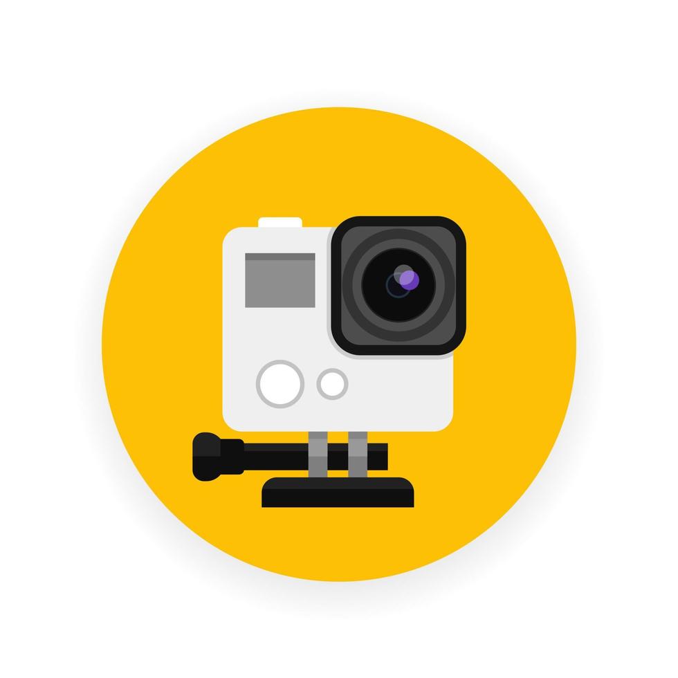 action camera icon in flat style vector