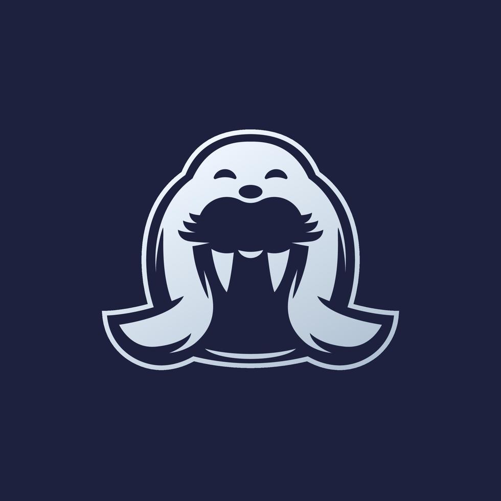 Walrus logo icon, arctic animal vector