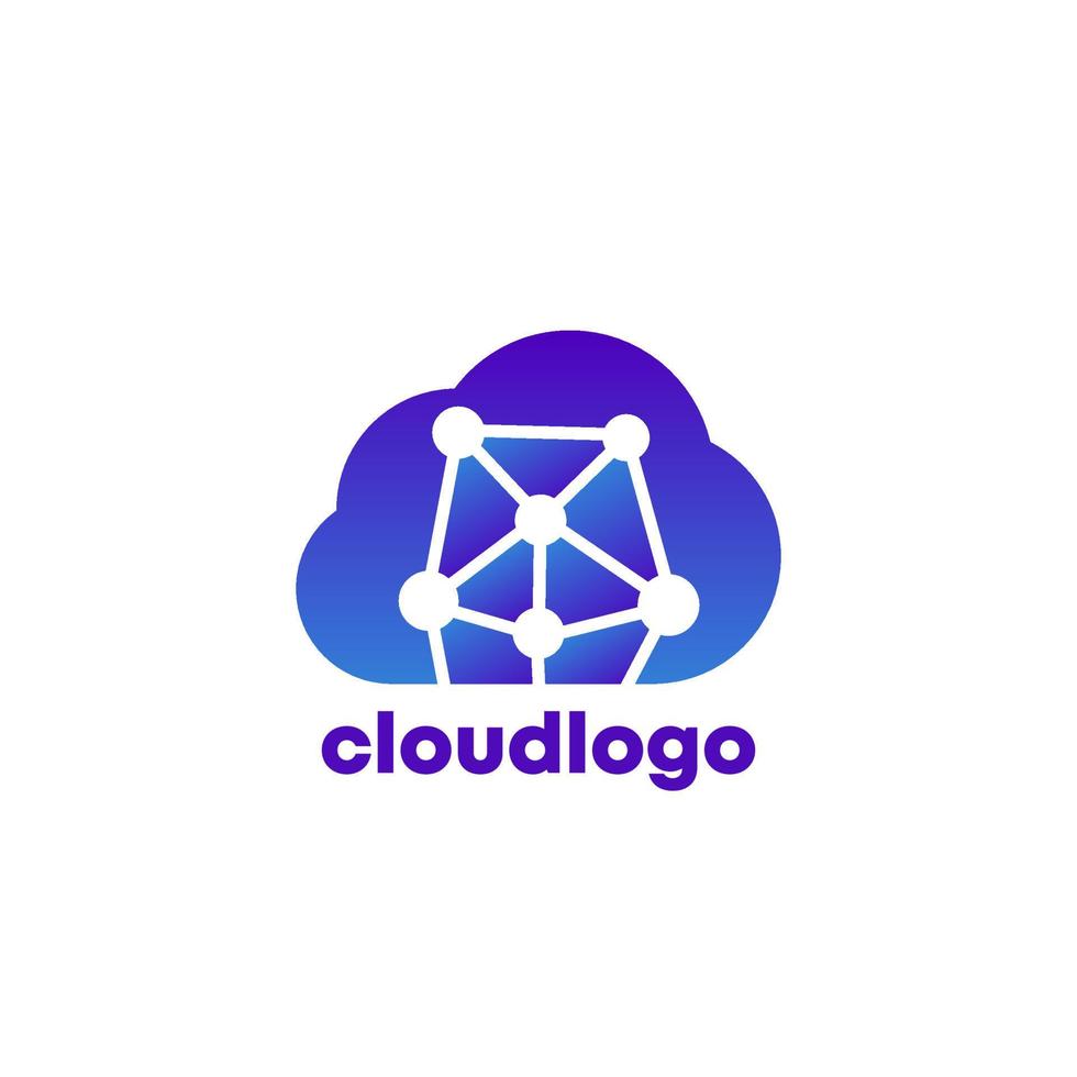 datos en el logotipo de la nube, icono vectorial vector