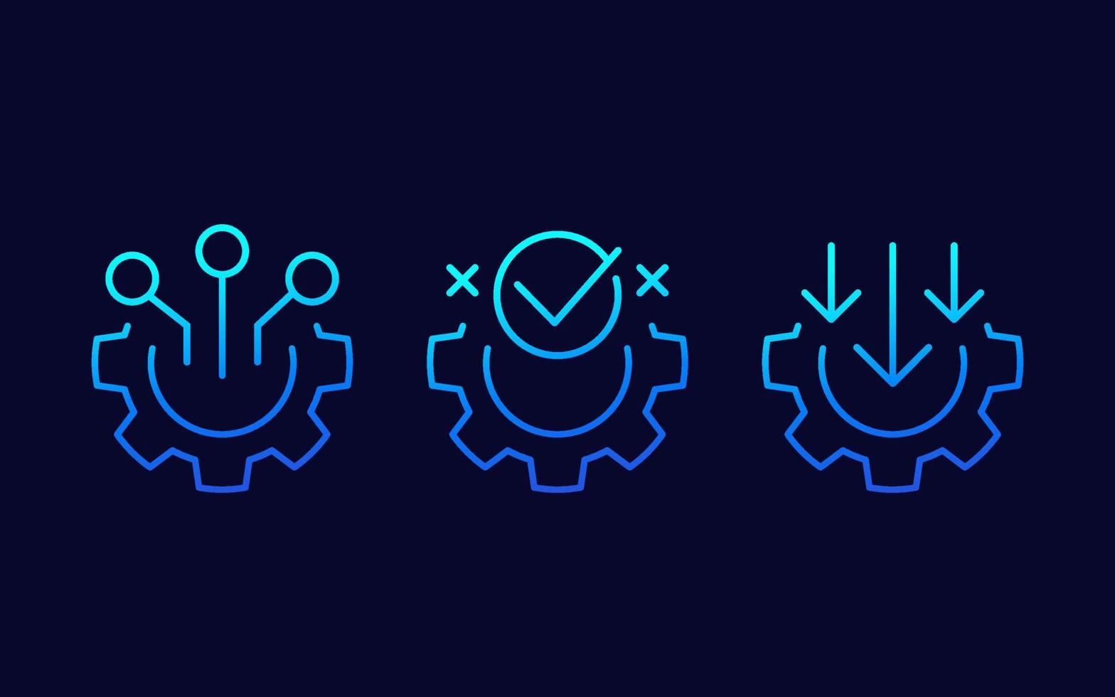 integration line icons for web vector