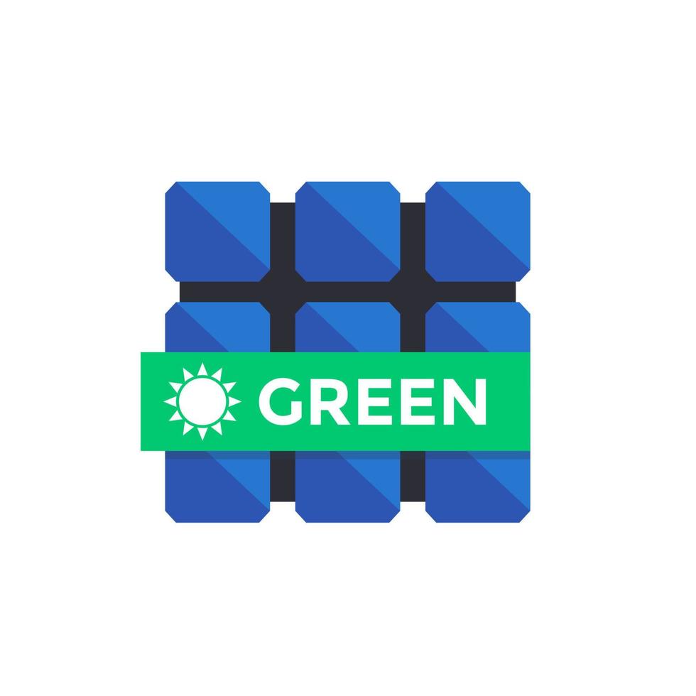 solar panel, flat icon vector