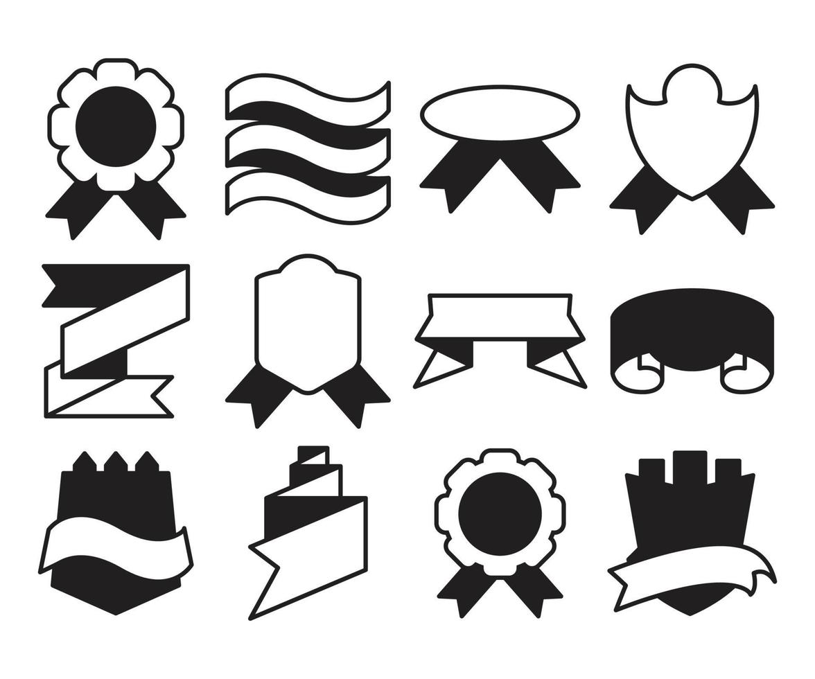 ribbon banner set vector illustration