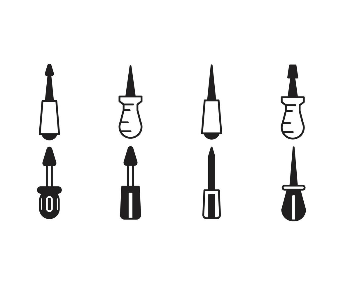 screwdriver tool icons vector