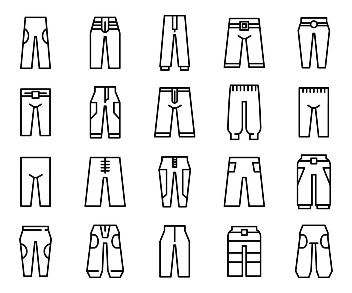 iconos de pantalones vector
