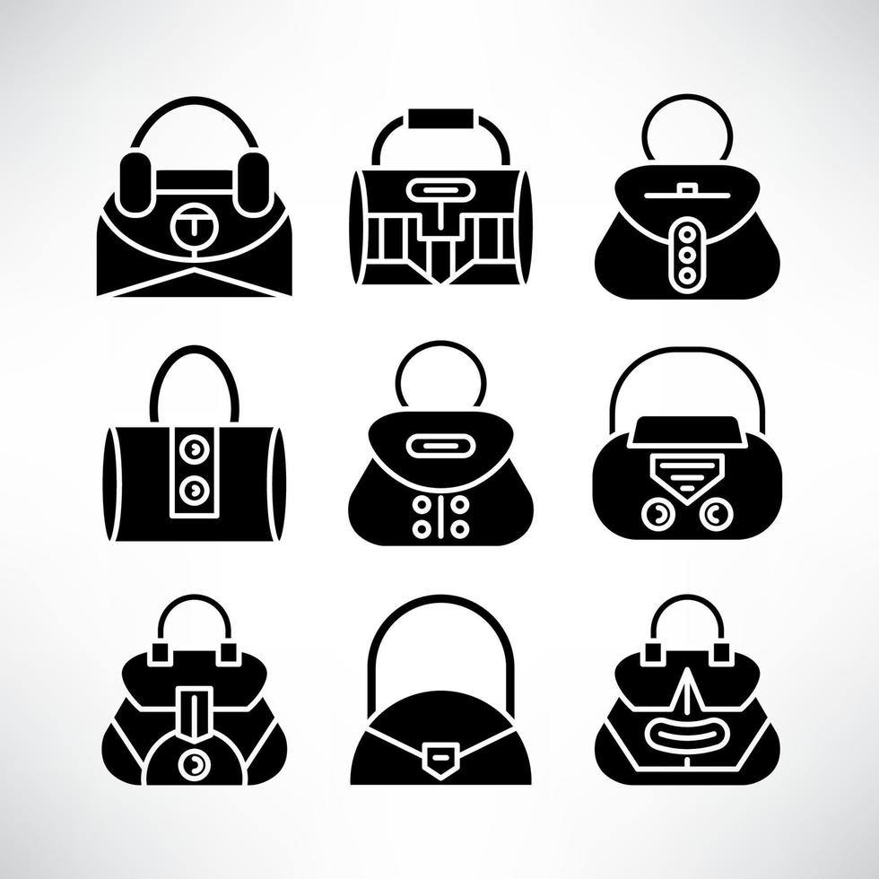 conjunto de iconos de bolso vector