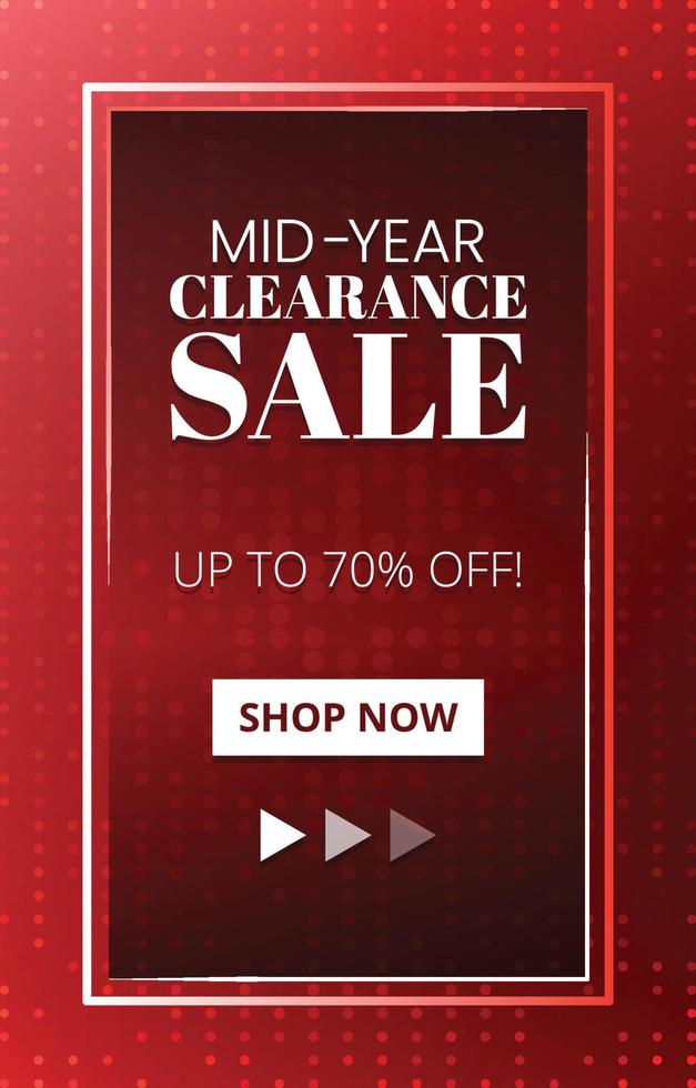 Mid Year Sale Promotion In Red Metallic Color vector