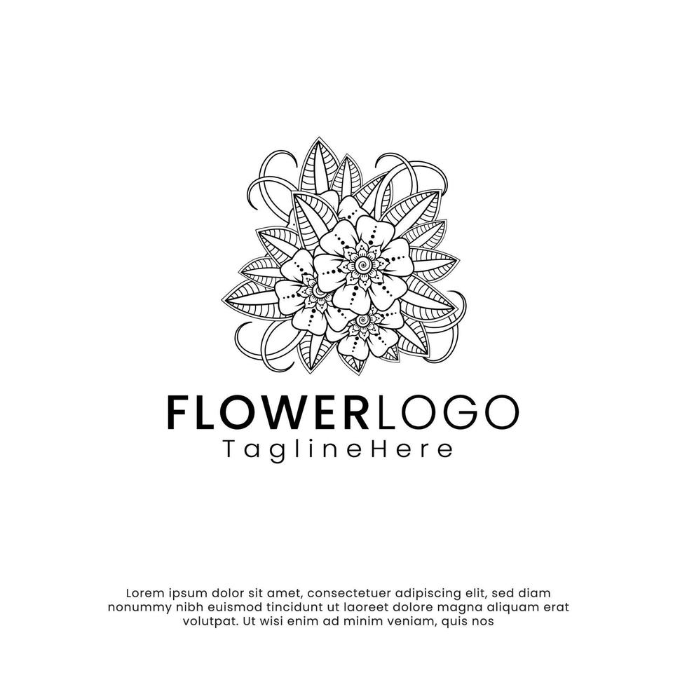 line art beauty flower logo. inspiration logo design. template vector illustration. isolated on white background