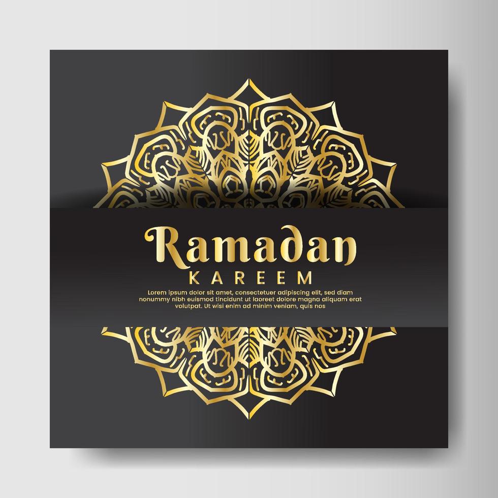 Ramadhan kareem with mandala background. Design for your date, postcard, banner, logo. vector