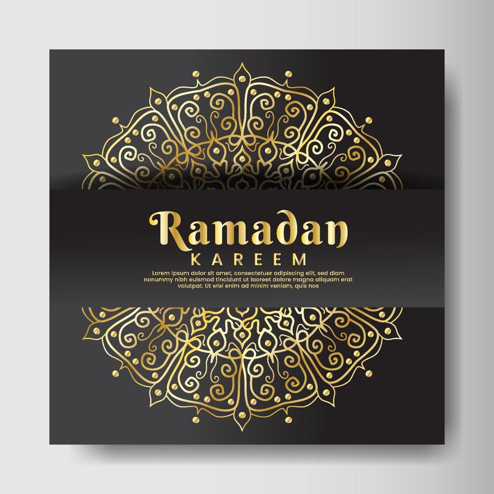 Ramadhan kareem with mandala background. Design for your date, postcard, banner, logo. vector